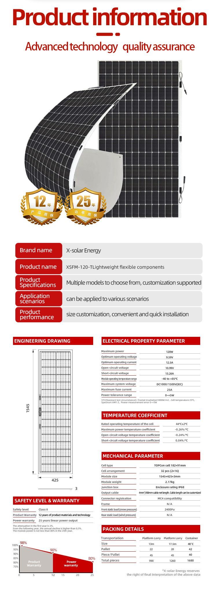 High Efficiency 100W Pet Flexible Solar Panel Lightweight 200W PV Module for RV Boat Roof 200W Power