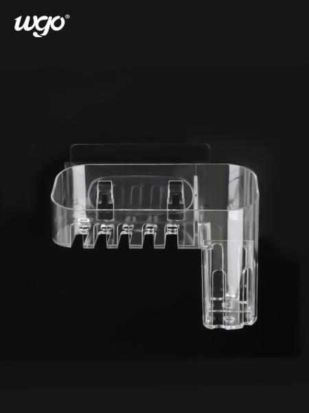 Wall Suction Clear Toothbrush Cup Holder 180mm Wide ISO9001 Approved