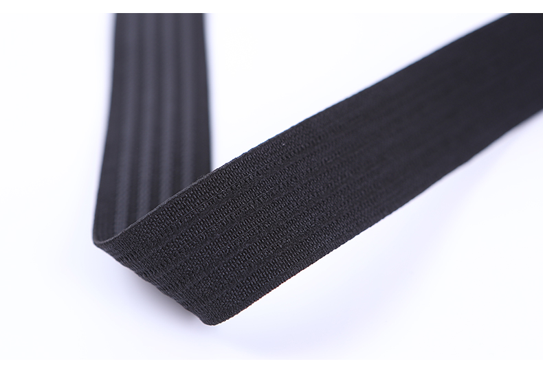 Woven Rubber Anti Slip Webbing 25mm Black Elastic Band For Sewing