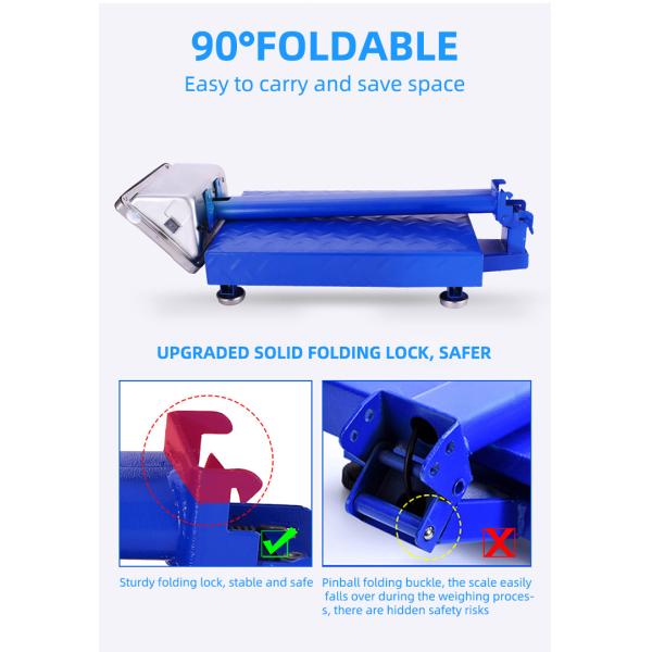 ABS Plastic LCD Display 150kg Bench Weighing Scale with Checkered Steel Plate TCS Digital Platform OEM/ODM Supported