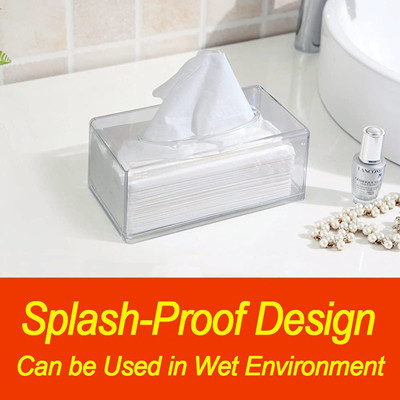 Rectangular Clear Acrylic Tissue Box For Bathroom Facial Napkin