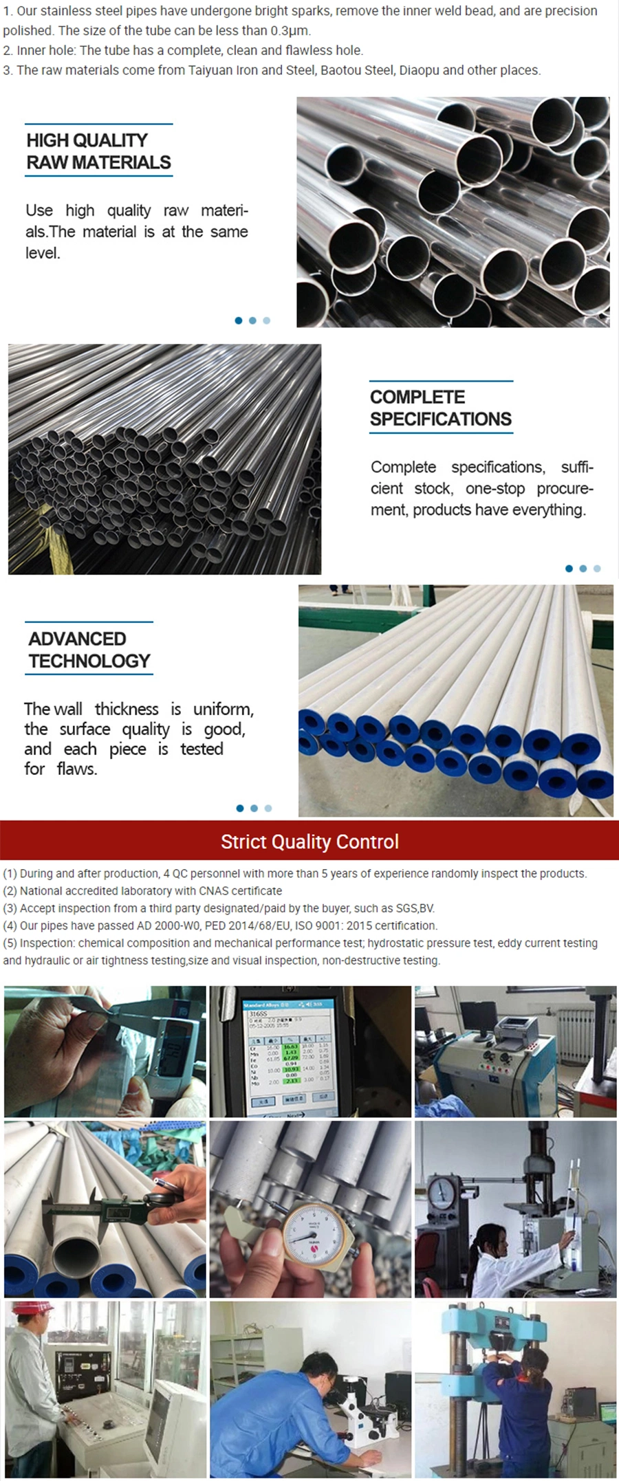 China Factory OEM Service AISI SUS 304 201 Stainless Steel Pipe Welded Pipe for Balcony Railing Decoration