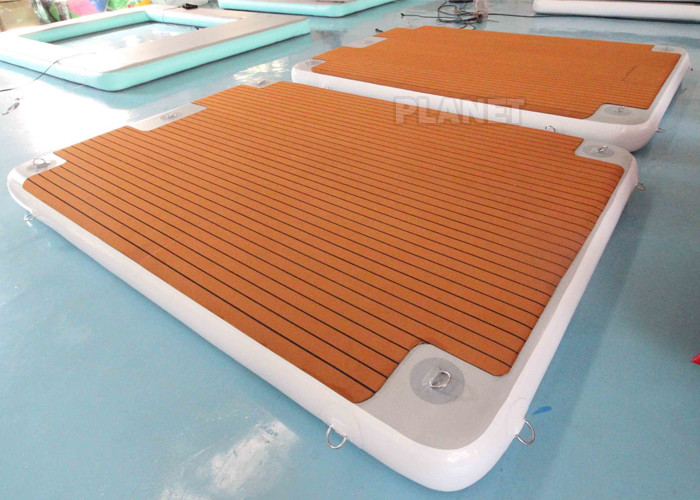 Teak 3x2x0.2m Inflatable Floating Platform With Ladder
