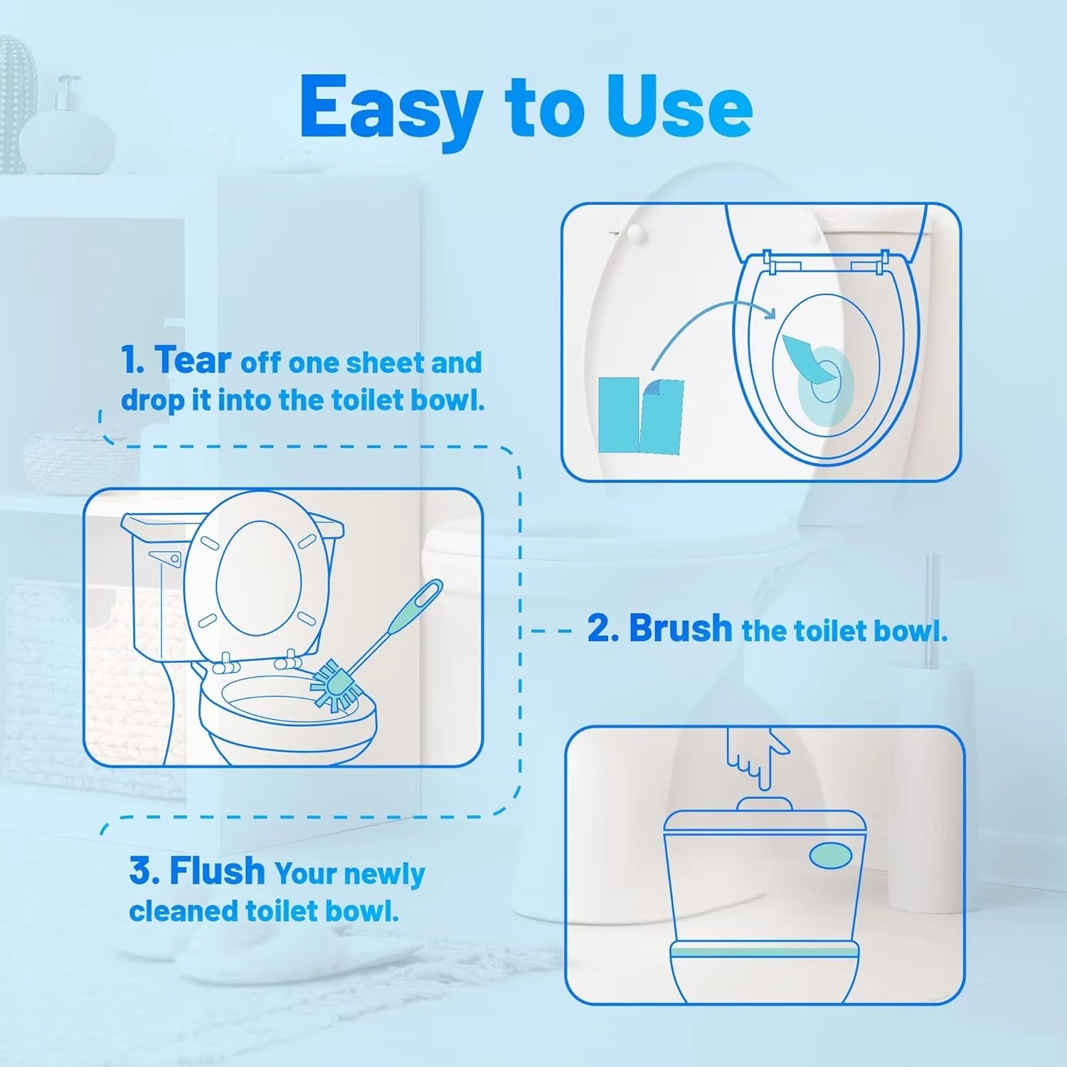 Eco Friendly Biodegradable Toilet Cleaning Strips Plant Based Customizable