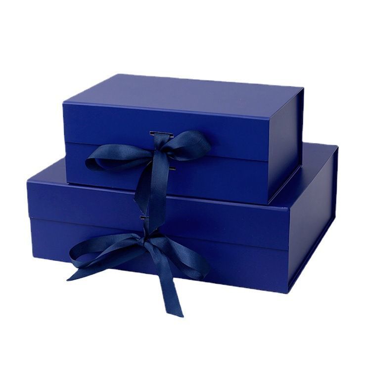Elegant Packaging Boxes 100% Recycled Paper Ribbon Tie Magnetic Gift Boxes with Matte Finish for Promotions