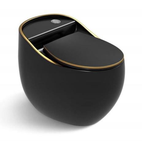 Upgrade Your Bathroom with Elegance One Piece Dual-Flush Gold Ceramic WC Toilet Bowl