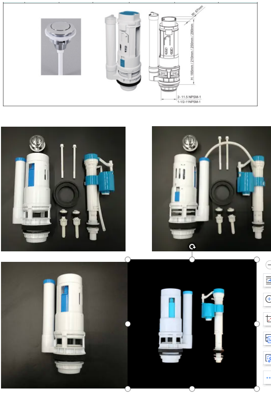 Embedded Toilet Water And Flush Valve Bottom Entry Inlet Fill Valve Modern Design