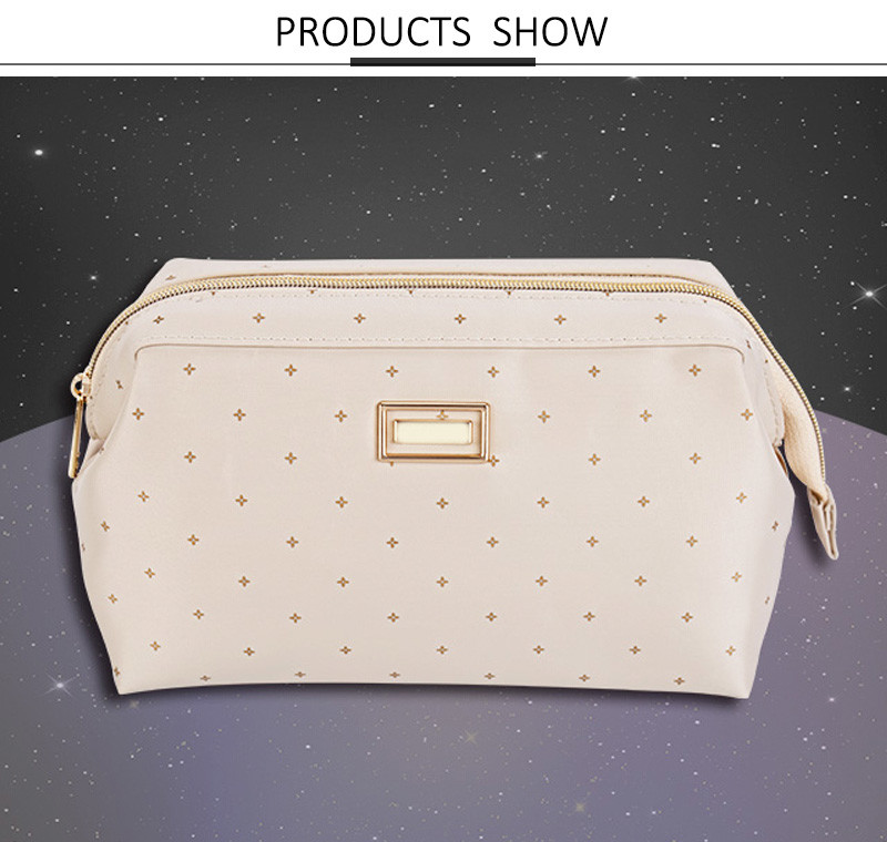 Waterproof Fashion Black Polyester Cosmetic Bag