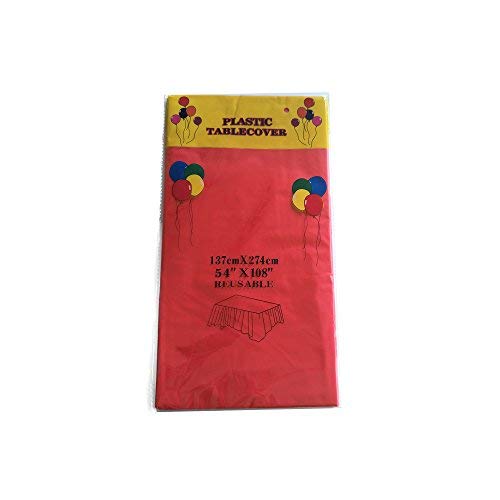 Tablecloth 5 Pack Red Disposable Rectangle Waterproof Party Plastic Table Cover Sheet