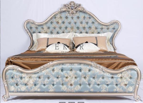 Beds classic bed king bed royal luxury bed solid wood bed supplier Italy style