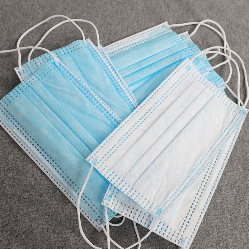 Fliud Resistant Disposable Face Mask Full Length Pvc Concealed Nose Piece