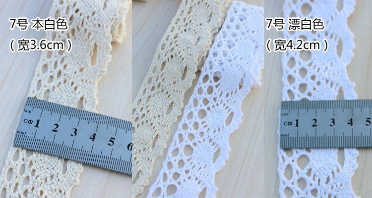 Long Vintage Cotton White Crochet Scallop Pattern Lace Trim DIY Embroidered Sewing Stretch