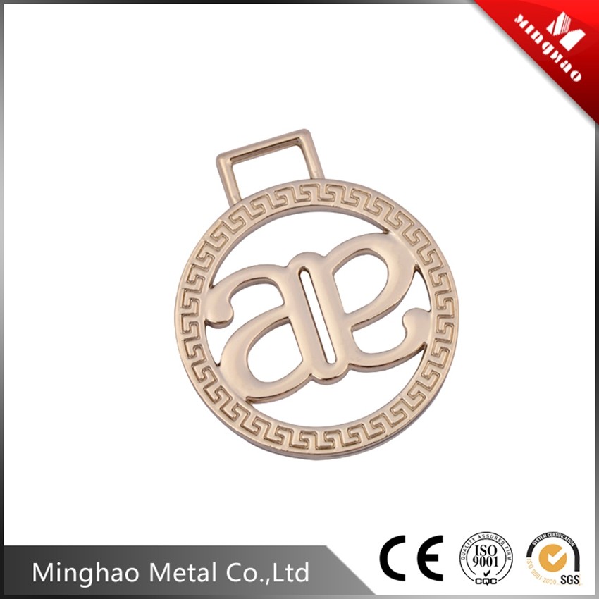 Luxury handbag metal logo tag for bag parts,Customer size,Iron Wire logo tag