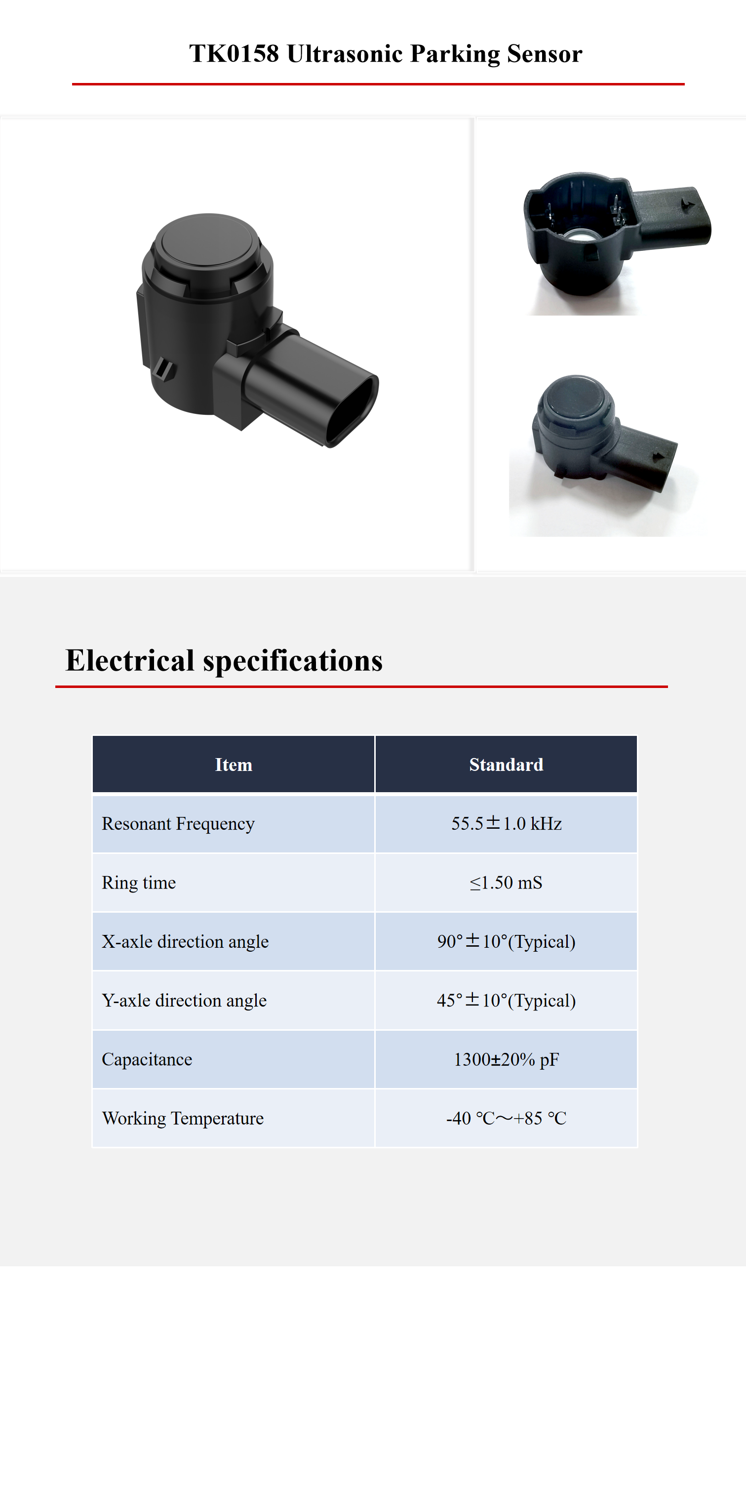 55.5Khz AK2 Ultrasonic Parking Sensor Automotive Park Distance Control Sensor