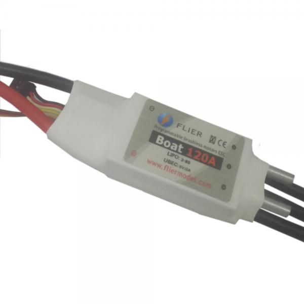 Quality 2-8S Lipo 120A 5V/2A BEC ESC Electronic Speed Controller For Boat 95*28*32mm Size for sale