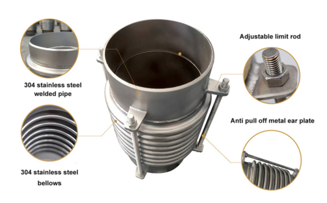 Welded Stainless Steel Bellows SS316 High Temperature Resistance Pipe Expansion Joint
