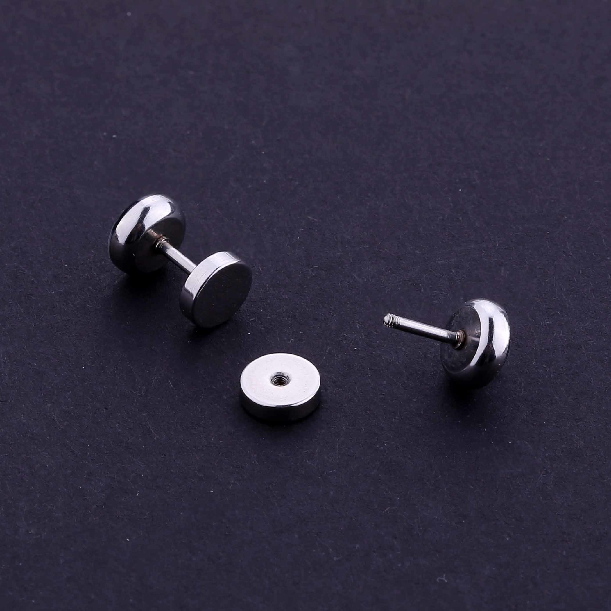 Wholesale Stainless Steel Clock Logo Fake Ear Piercing,Cheater Ear Piercing,Cheater Plugs