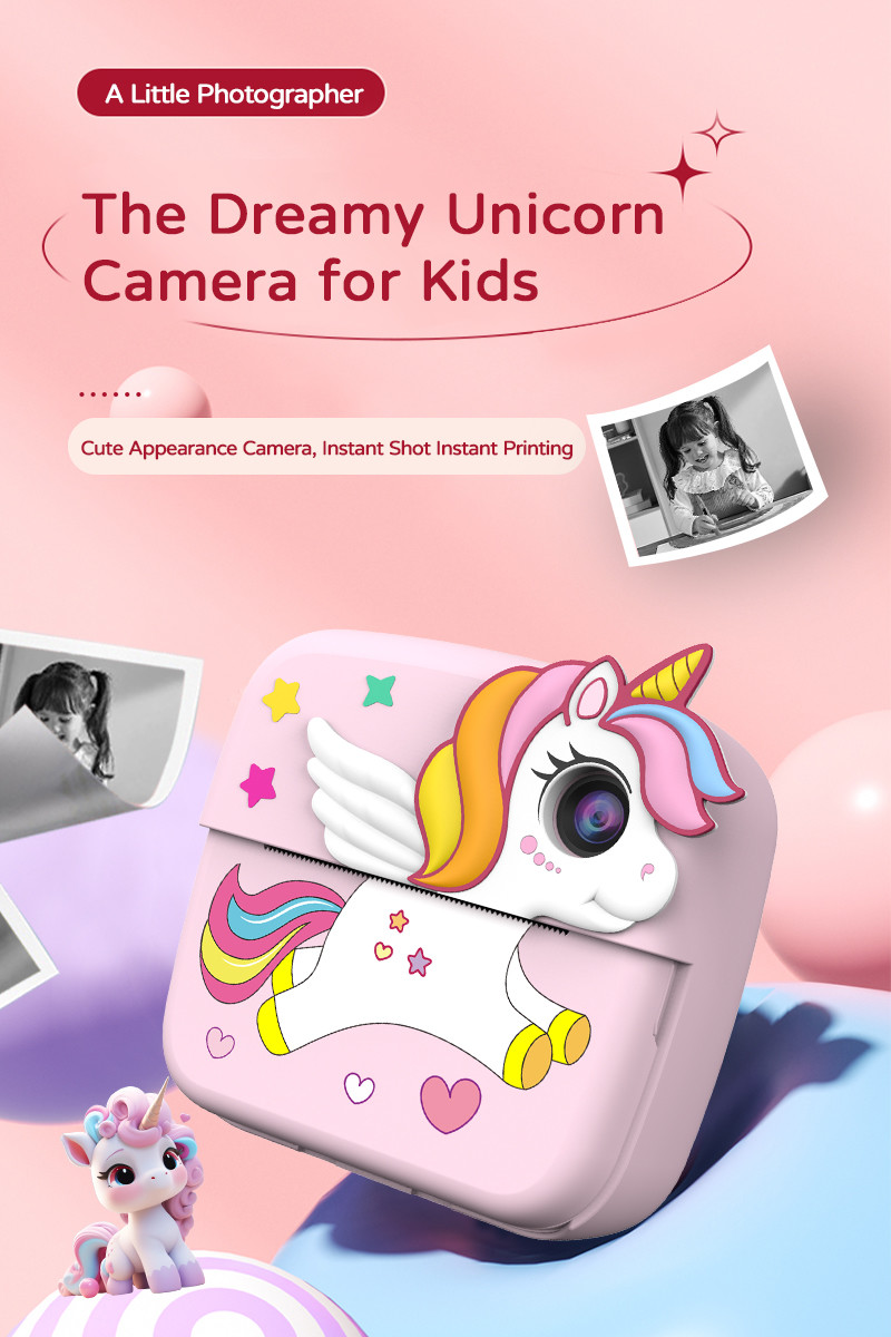 2400w 1080P HD Childrens Instant Print Camera Phone Touch Screen