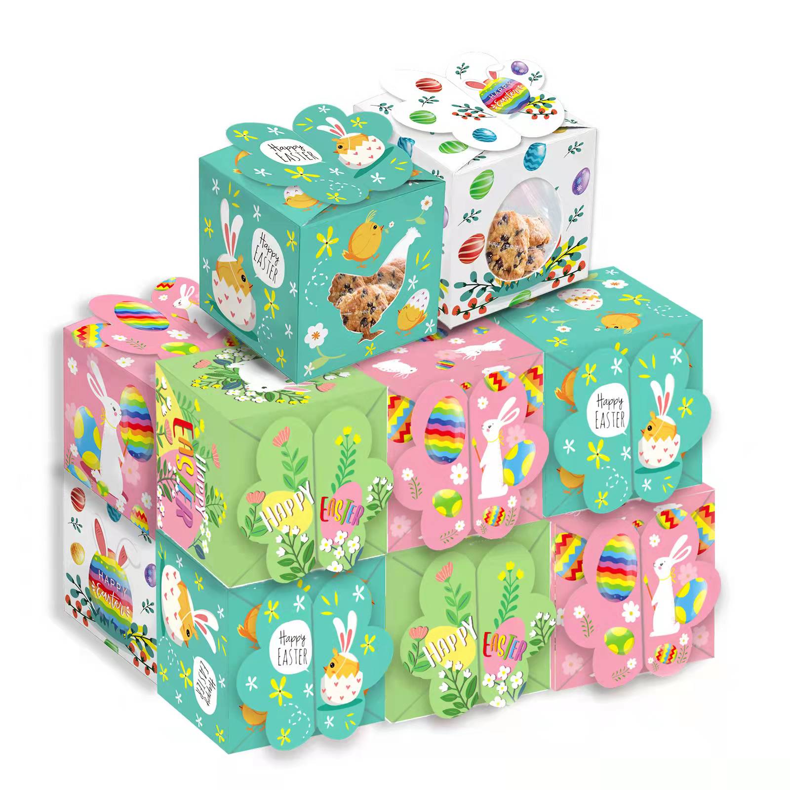 Handmade Cartoon Easter Egg Box , Paperboard Easter Chocolate Hampers