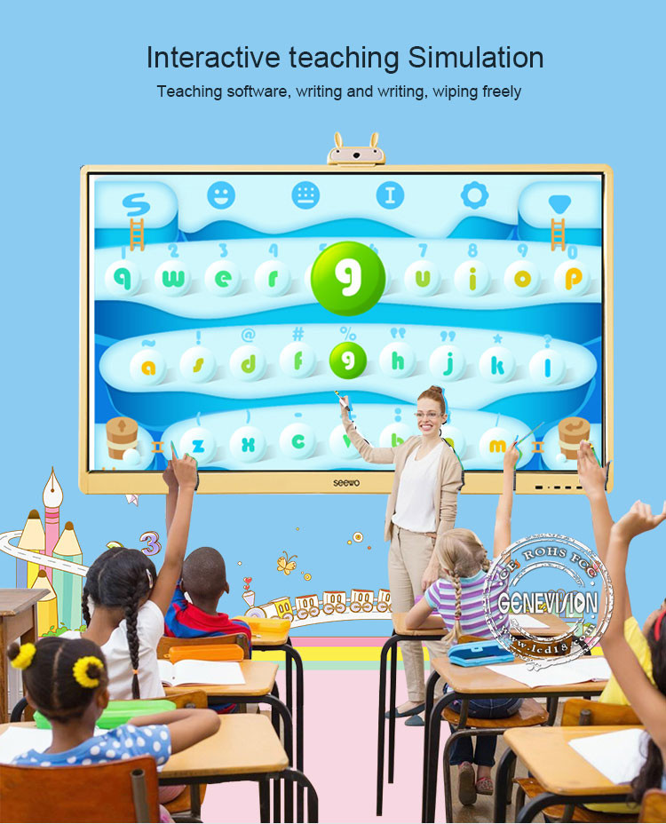 65 Inch Android Interactive LCD Touch Screen Whiteboard For Kindergarten