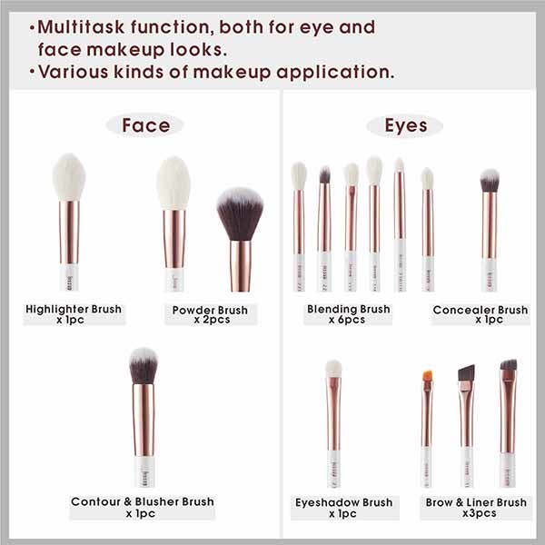 Jessup T222 Essential Makeup Brushes Set