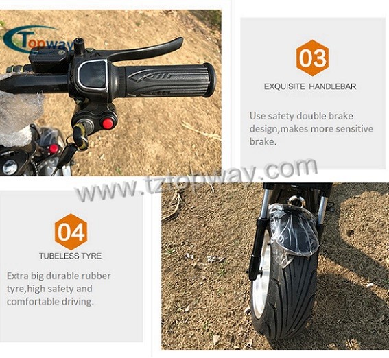 Big wheel electric bicycle halley scooter driving 45km/h speed