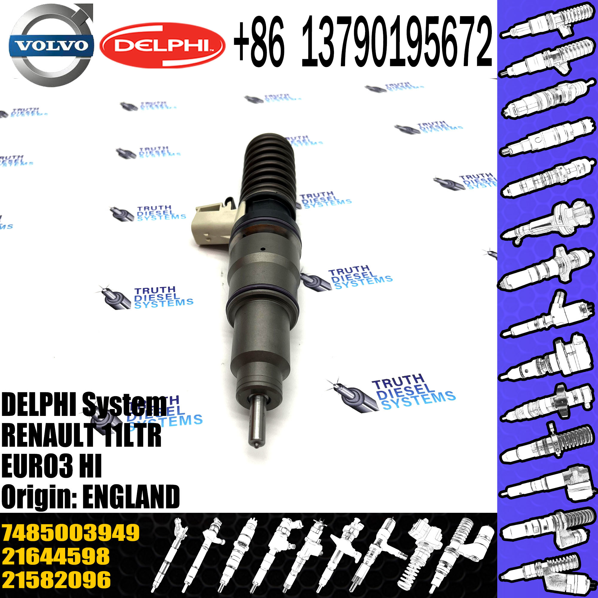 Fuel Injector BEBE4D01101 BEBE4D01201 20547351 7485003949 for diesel engine parts