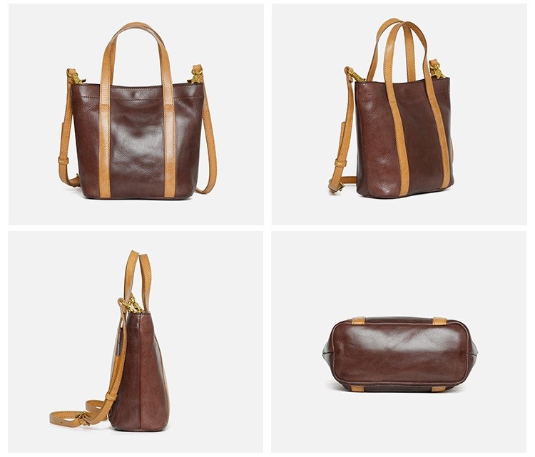 Handmade Vegetable Tanned Cowhide Full Grain Leather Handbags