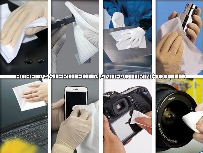 Industrial Antistatic PCB LCD Cleaning Cloth Lint Free Polyester Cleanroom Wipers