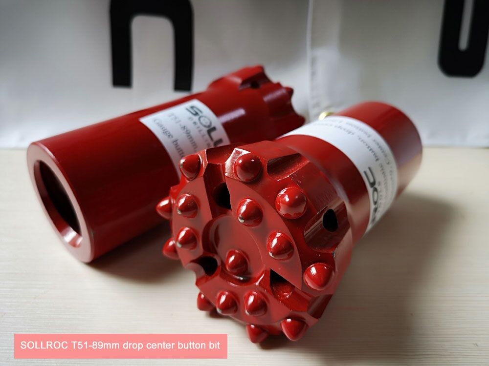 Drop Center Button Bits T51 Top Hammer Drilling Tools For Drilling Mining
