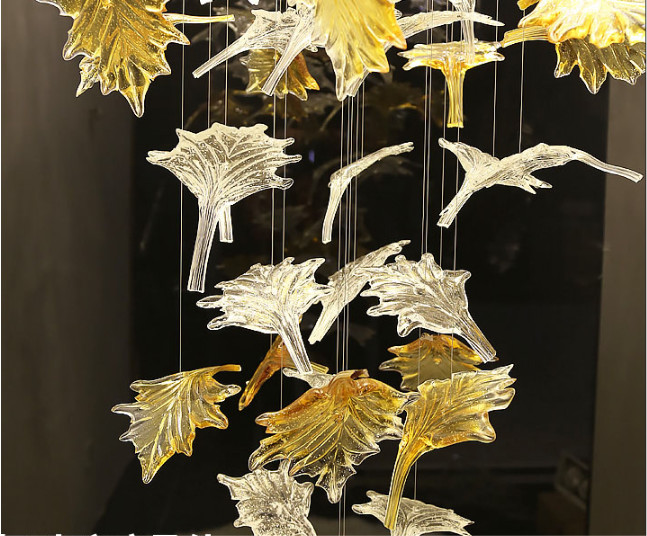 ODM Maple Leaf Chandelier Anti Glare Customized Pendant Lamp