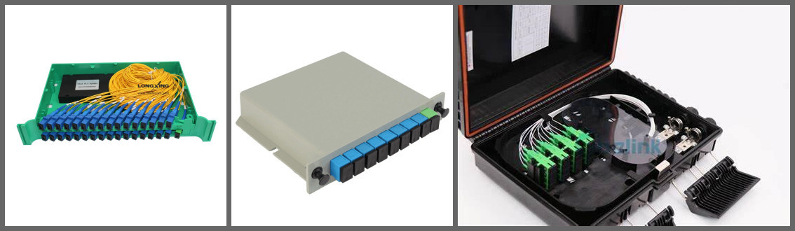 Single Mode 1x4 ABS Box PON Fiber Optic Cable Splitter