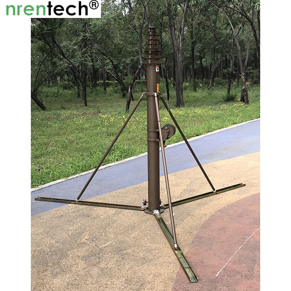 10m manual crank winch telescopic mast/ push telescoping mast/ aluminum telescoping mast