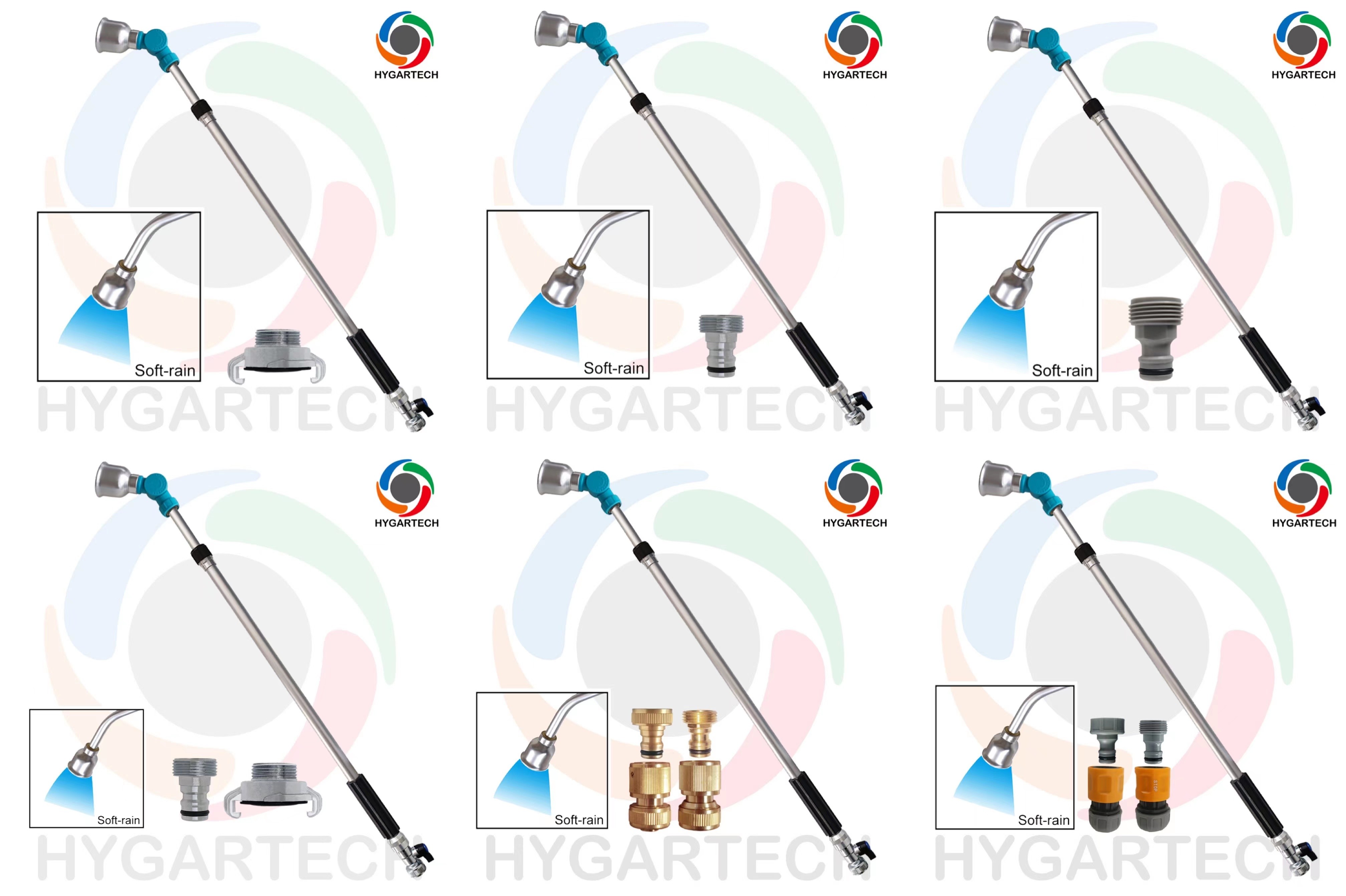 Telescopic Soft Rain Spray Wand W/ Swivel Head And Connector