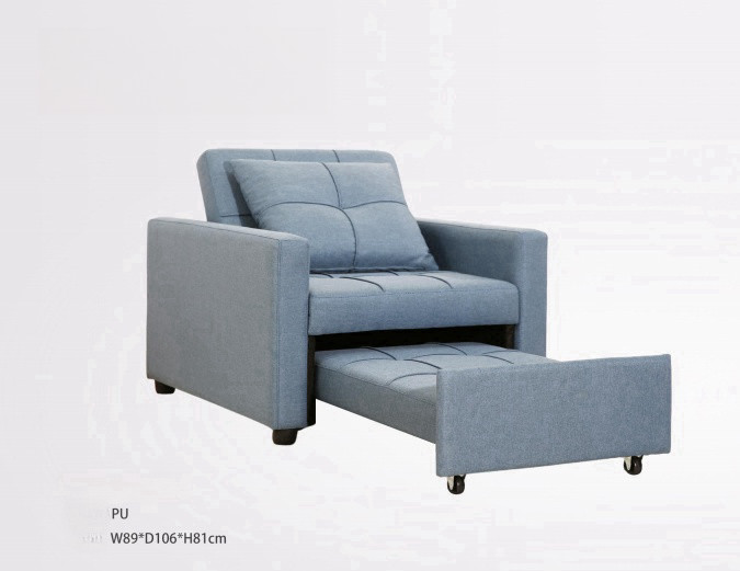 Modern Outdoor Convertible Sofa Bed Chair Adjustable Backrest 3-In-1 Pull Out