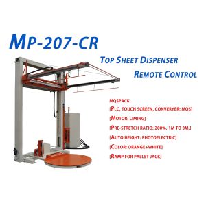 Automatic Turntable Stretch Wrapping Machine With Top Sheet Dispenser