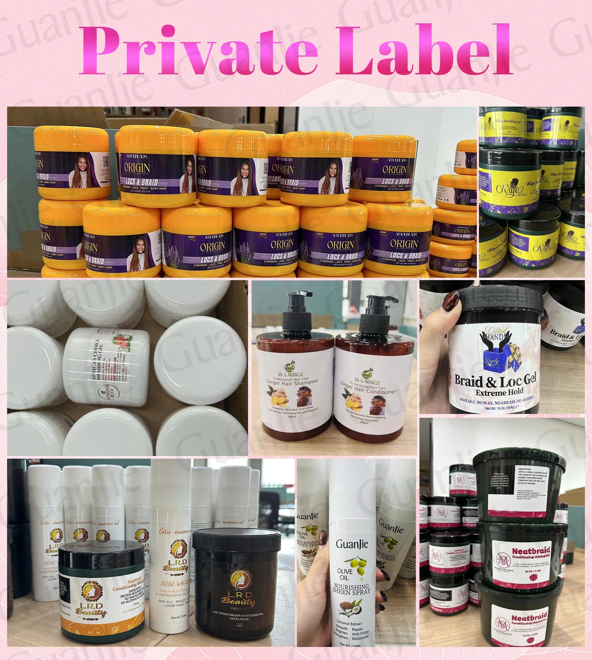 Strong Hold Private Label Long Lasting Edge Control Hair Styling Gel for Matte Look