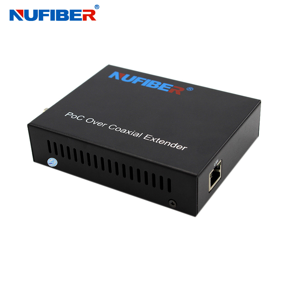 POC POE Ethernet Over Coaxial Converter 900M 1 BNC Port 1 RJ45 Port High Data Rate