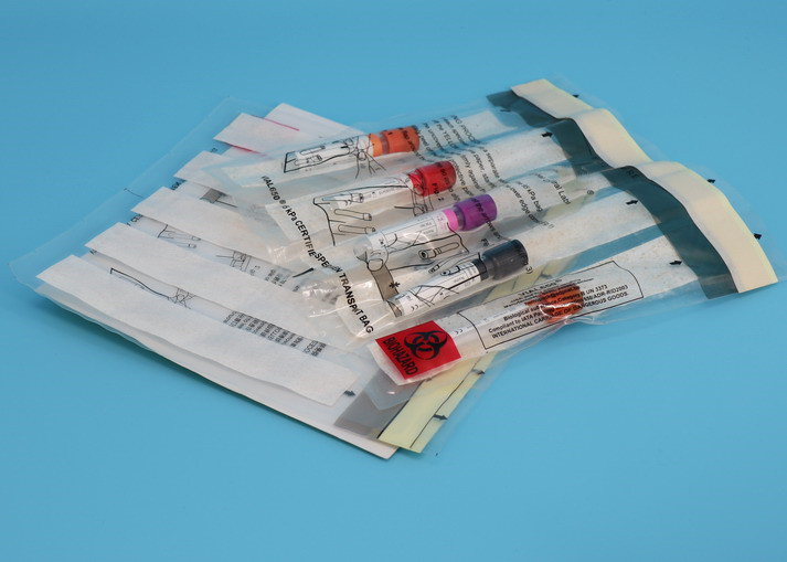 Disposable 95kPa Specimen Transport Bag , 95 kPa Pressure Bags Self Adhesive Seal Type
