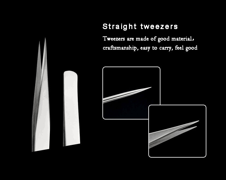Durable Eyelash Extension Tweezers Silver Color Curve / Straight Type