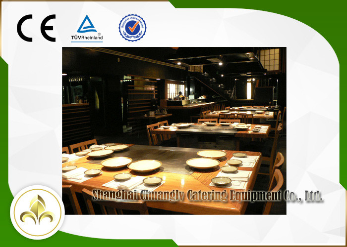 Professional Japanese Teppanyaki Grill Table 7 Seats Capacity For Shellfish / Vegetable