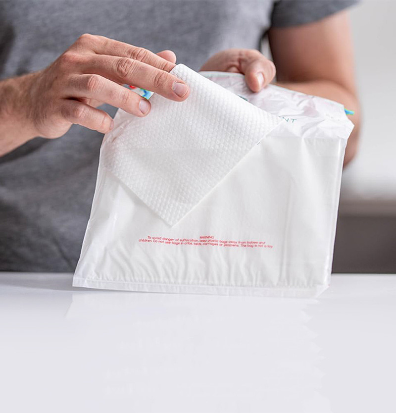 Disposable 1000ml Biodegradable Bags 12 Pack Biodegradable With Absorbent Pad