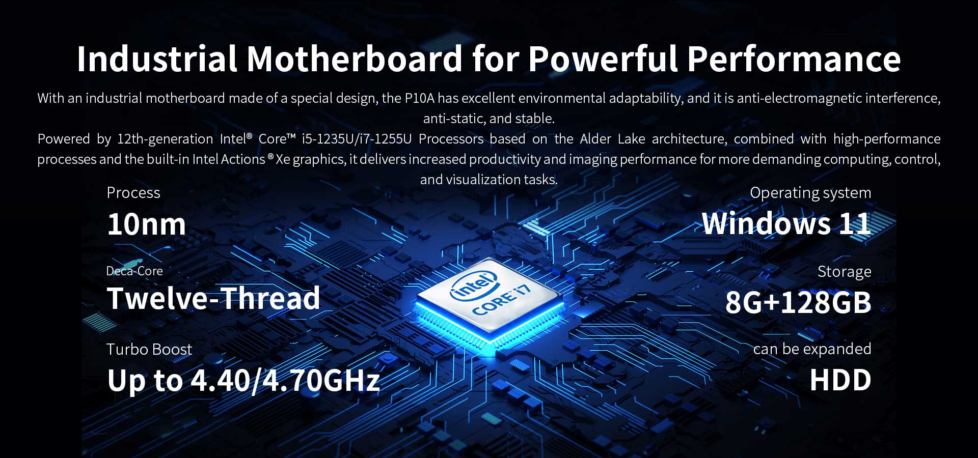 P10A Rugged All-in-One Tablet Computer with Fanless Touchscreen and IP65 Waterproof Rating
