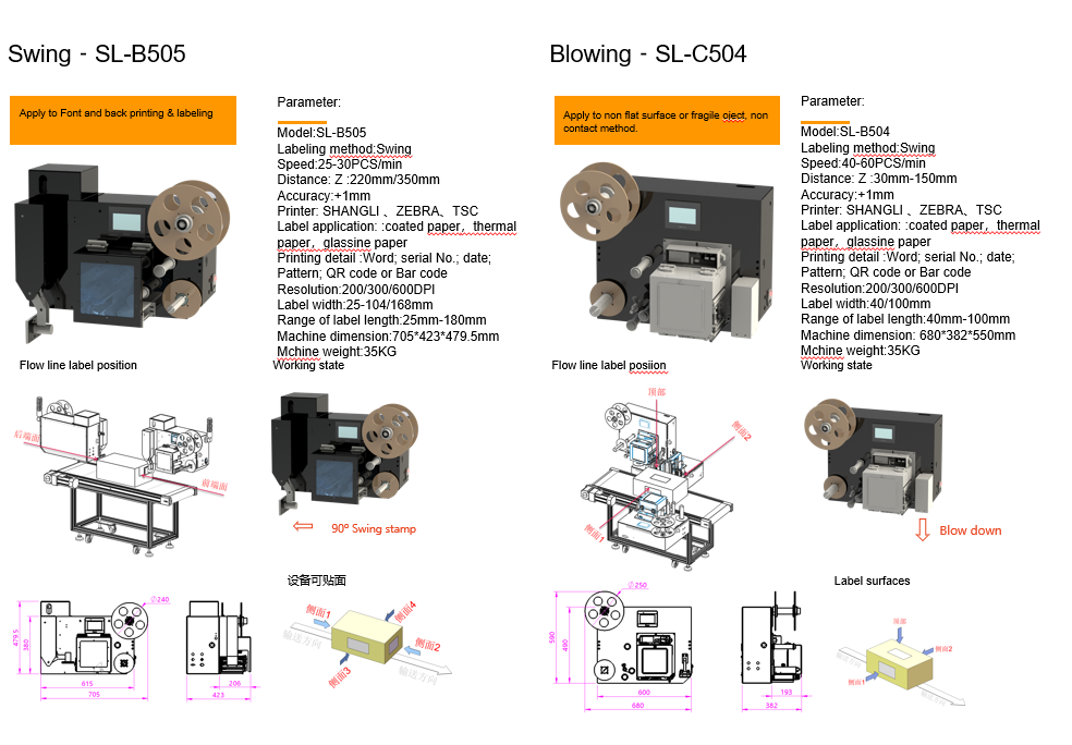 Wood Packaging Material Square Bottle Label Applicator for Flat Surfaces and Printer