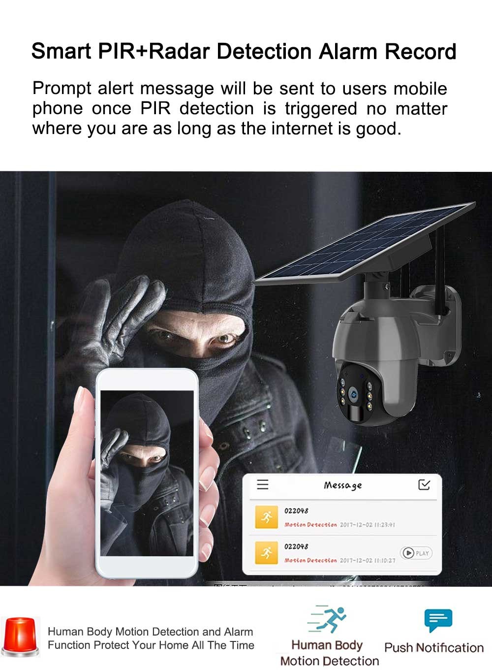 WiFi 15600mAh Battery Powered Security Camera 2.4Ghz Smart PIR