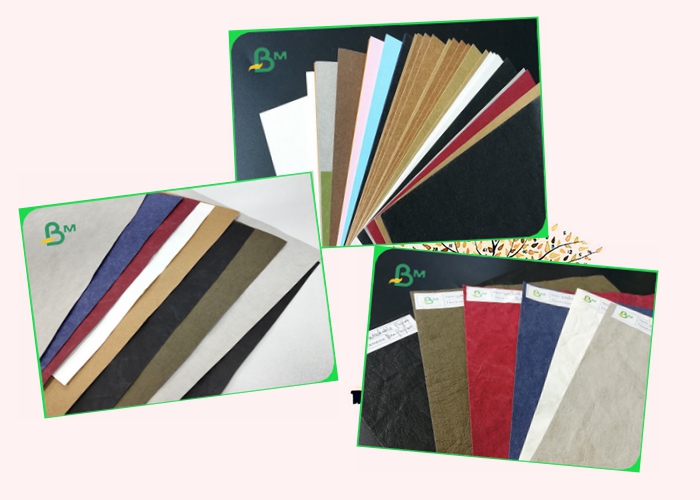 0.55mm Kraft Paper Red Color Washable Smooth Surface Width 150cm For Bags