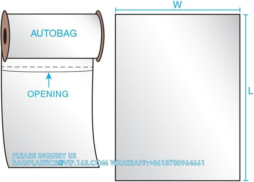 auto bagging Custom Logo Design Pre-Opened AutoBag On A Roll For Automatic Packaging Machine