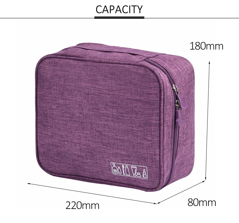 China Supplier Custom Square Cosmetic Toiletry Bag With Zipper
