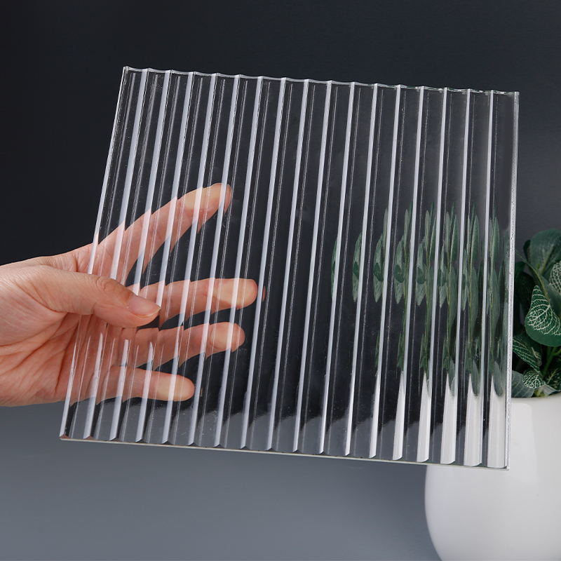 Ultra Clear Float Pattern Decorative Glass Narrow Reeded Tempered Sheet Glass Stair Manufacturing Plant