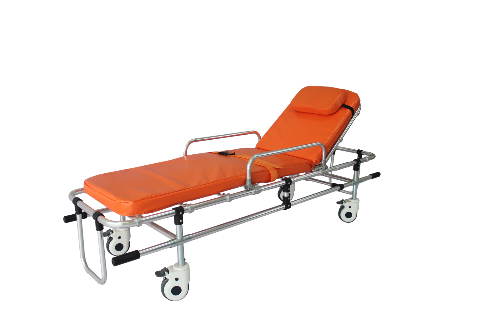 Emergency Medical Loading Folding Ambulance Stretcher With Aluminum Alloy Railing